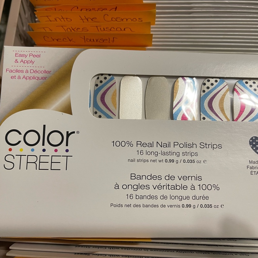 Color Street Nail Strips - Silver and Multicolor Swirls COOL BEANS